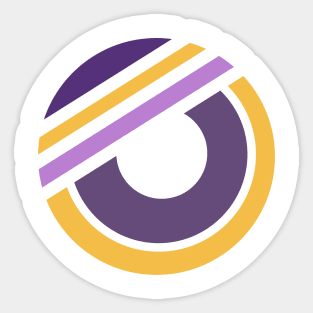 Geometric purple yellow circle skater Sticker